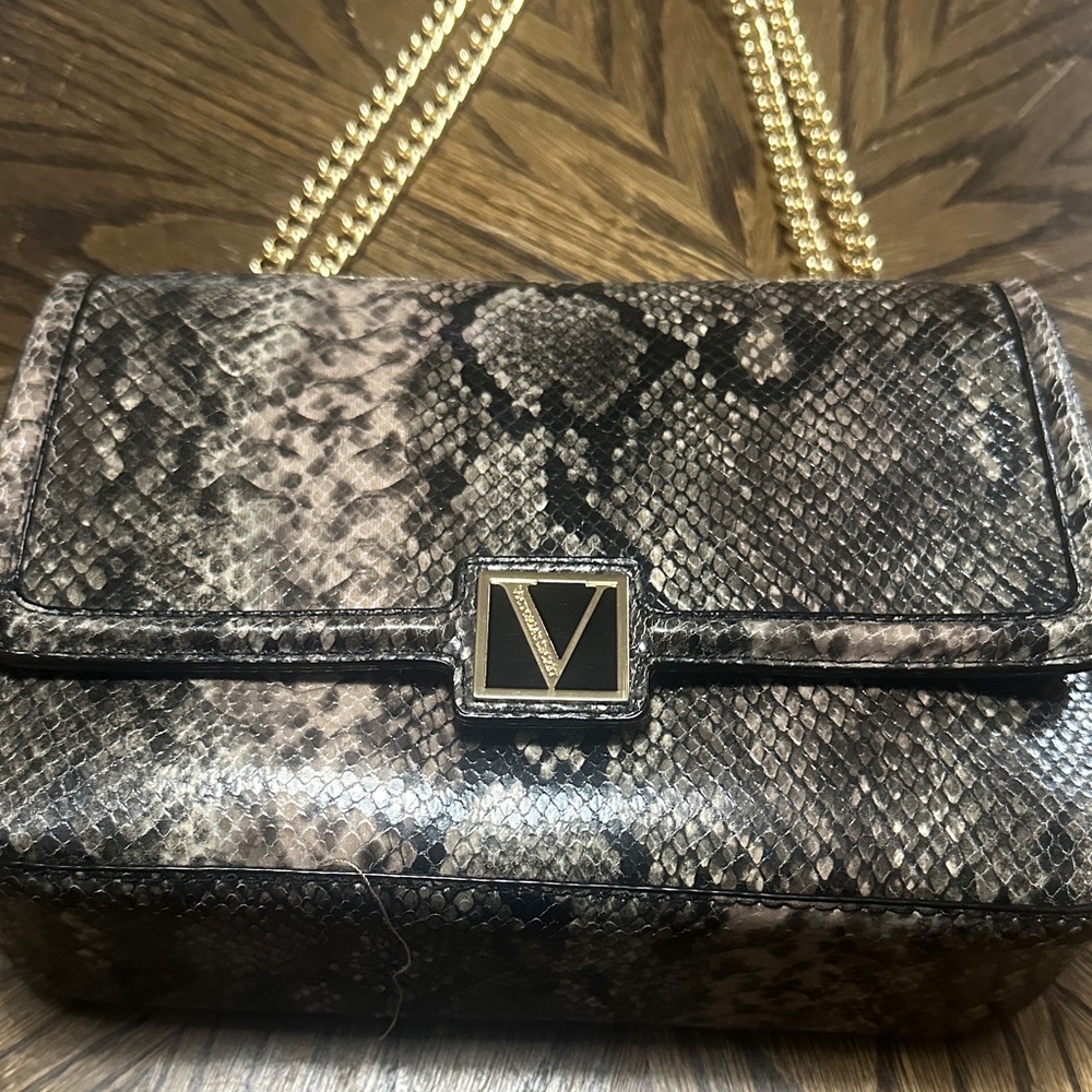 Victoria's Secret Snake Print Shoulder Bag with Gold Chain